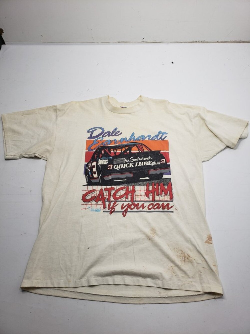 Vintage Dale Earnhardt Catch Him If You Can NASCAR T-shirt USA 2XL Goodwrench
